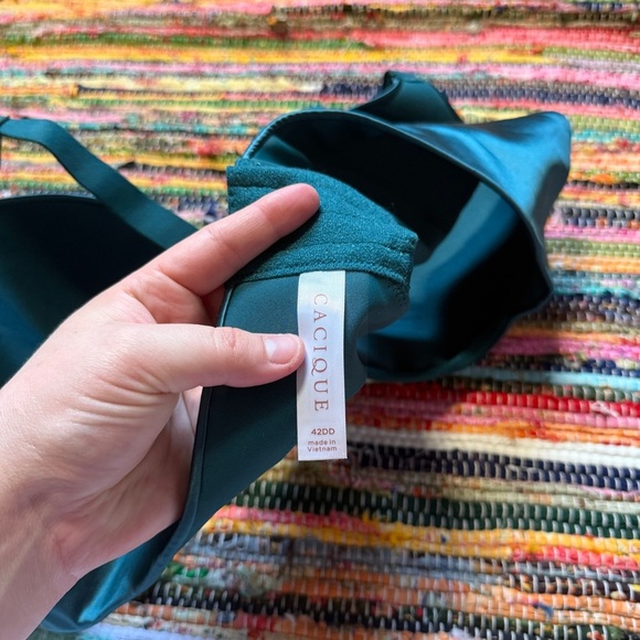 Cacique back smoother lightly lined balconette deep green bra size 42DD - Picture 2 of 6